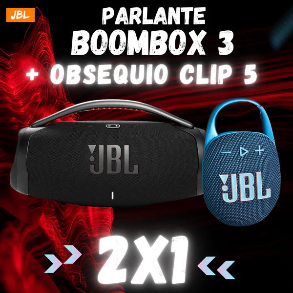 🔊 Boombox 3 Pro + Clip 5 Grátis – Som Premium e Máxima Potência - PRESENTE SURPRESA